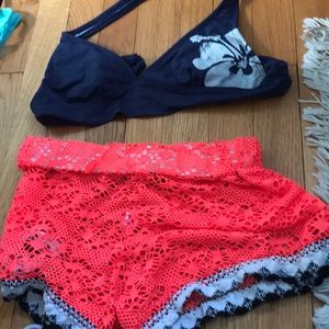 Bathing suit top with shorts